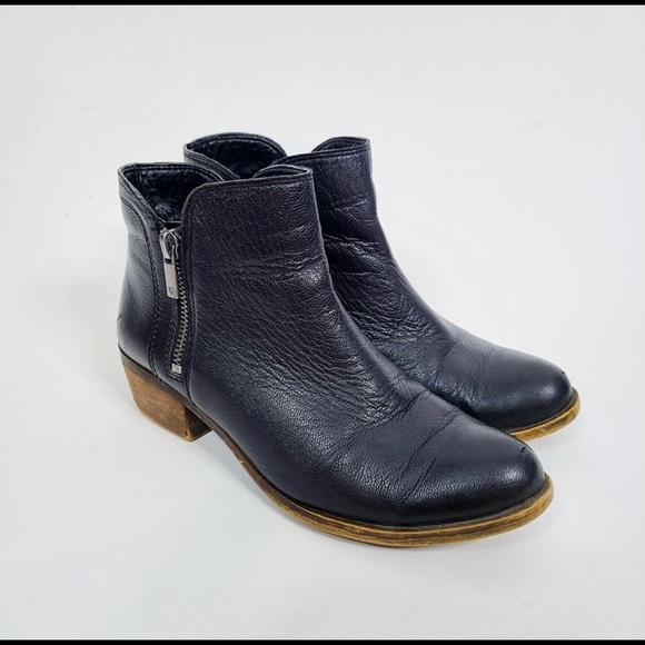 LUCKY BRAND Breah Leather Booties Boots 6.5 Black - Picture 7 of 9